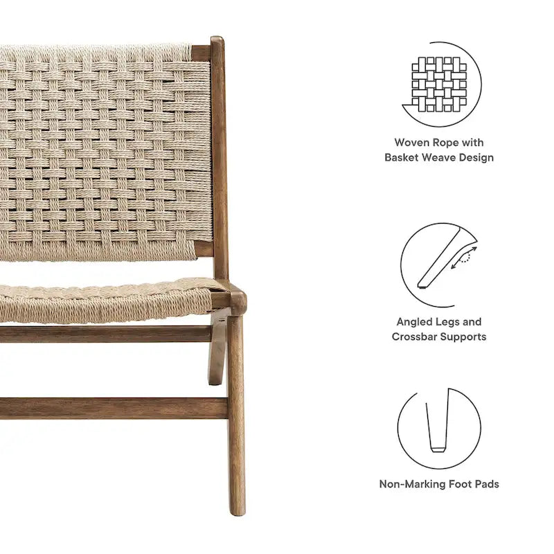 Woven Rope Wood Accent Lounge Chair