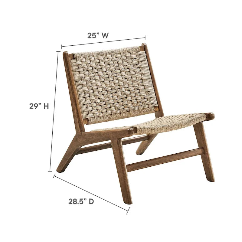 Woven Rope Wood Accent Lounge Chair