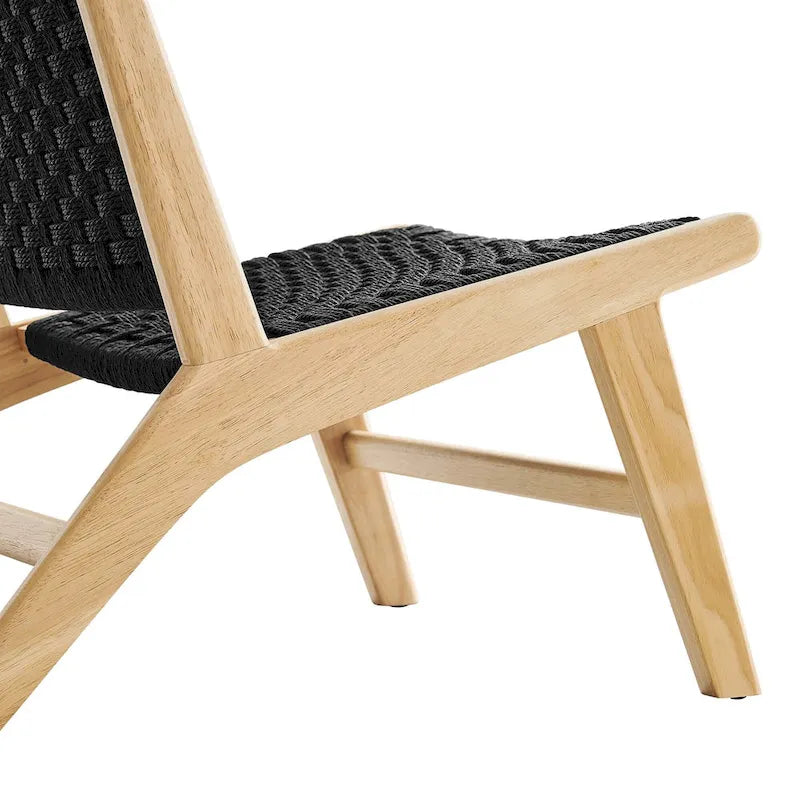 Woven Rope Wood Accent Lounge Chair