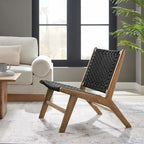 Woven Rope Wood Accent Lounge Chair