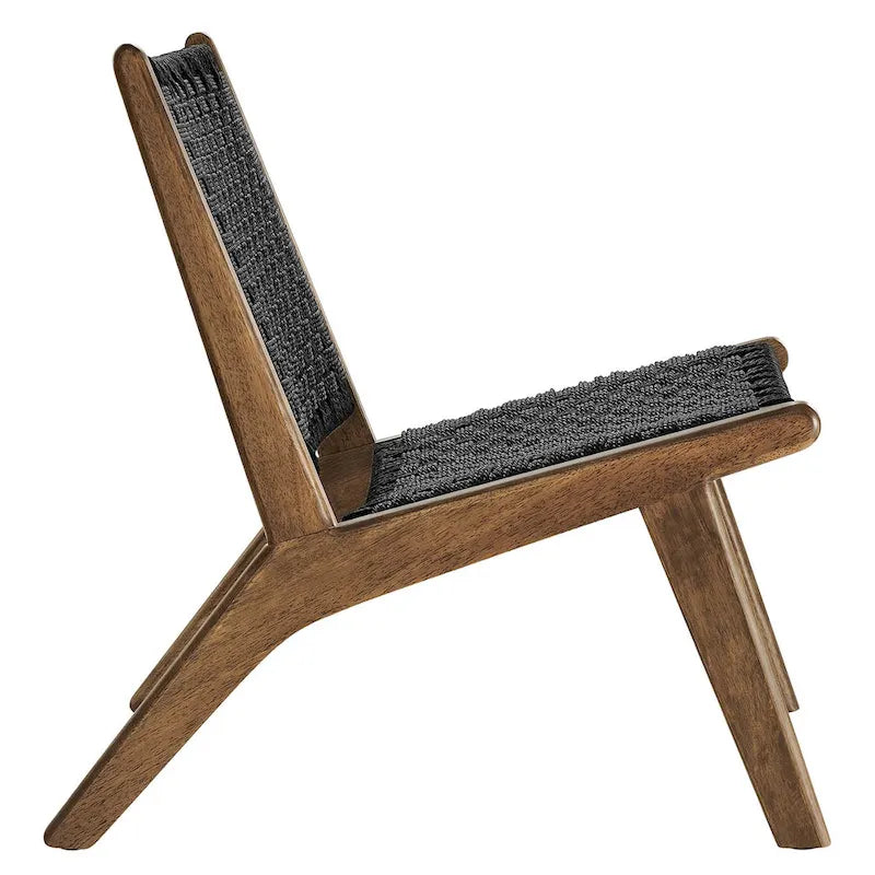 Woven Rope Wood Accent Lounge Chair