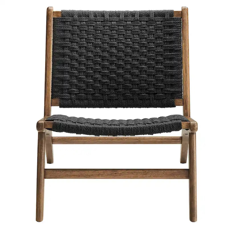 Woven Rope Wood Accent Lounge Chair
