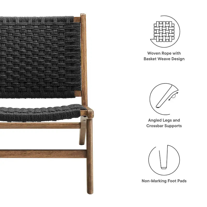 Woven Rope Wood Accent Lounge Chair