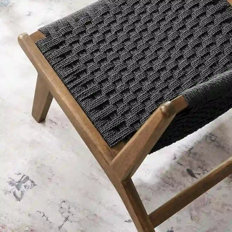 Woven Rope Wood Accent Lounge Chair