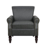 Faux Leather Accent Armchair with Nailhead Trim