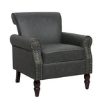 Faux Leather Accent Armchair with Nailhead Trim