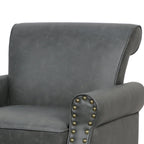 Faux Leather Accent Armchair with Nailhead Trim