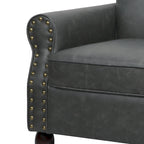 Faux Leather Accent Armchair with Nailhead Trim