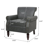 Faux Leather Accent Armchair with Nailhead Trim