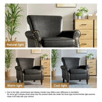 Faux Leather Accent Armchair with Nailhead Trim