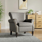 Faux Leather Accent Armchair with Nailhead Trim