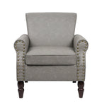 Faux Leather Accent Armchair with Nailhead Trim