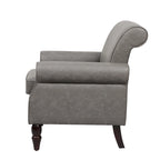 Faux Leather Accent Armchair with Nailhead Trim