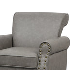 Faux Leather Accent Armchair with Nailhead Trim