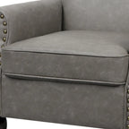 Faux Leather Accent Armchair with Nailhead Trim