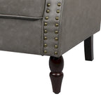 Faux Leather Accent Armchair with Nailhead Trim
