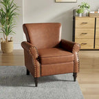 Faux Leather Accent Armchair with Nailhead Trim