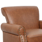 Faux Leather Accent Armchair with Nailhead Trim