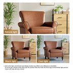 Faux Leather Accent Armchair with Nailhead Trim