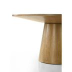 47 Inch Dining Table, Round Tabletop, Pedestal Base, Brown Finish