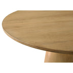 47 Inch Dining Table, Round Tabletop, Pedestal Base, Brown Finish