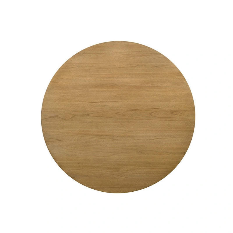 47 Inch Dining Table, Round Tabletop, Pedestal Base, Brown Finish