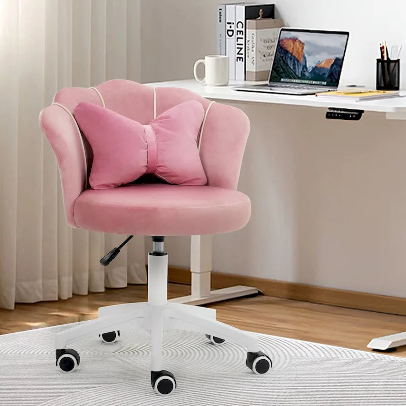 Modern Velvet Task Chair 360 Swivel Adjustable Height Office Chair