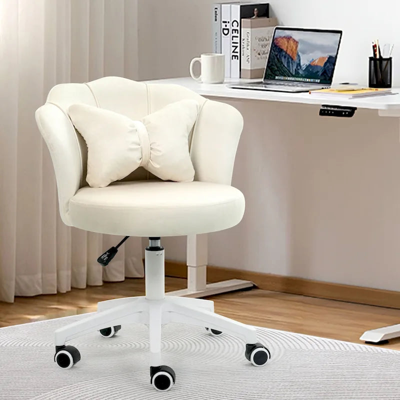 Modern Velvet Task Chair 360 Swivel Adjustable Height Office Chair