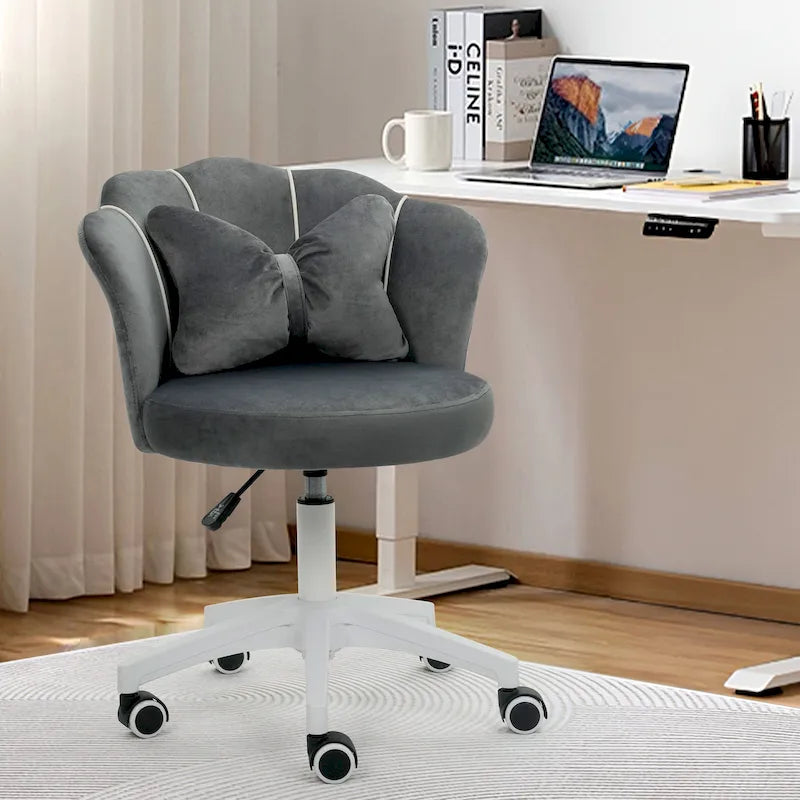 Modern Velvet Task Chair 360 Swivel Adjustable Height Office Chair