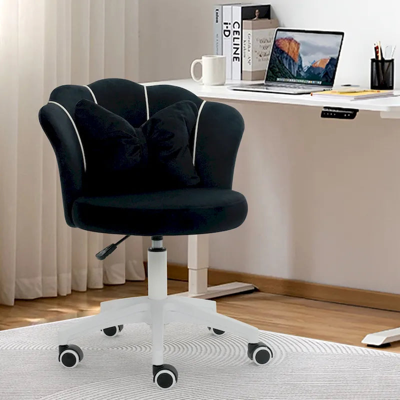 Modern Velvet Task Chair 360 Swivel Adjustable Height Office Chair