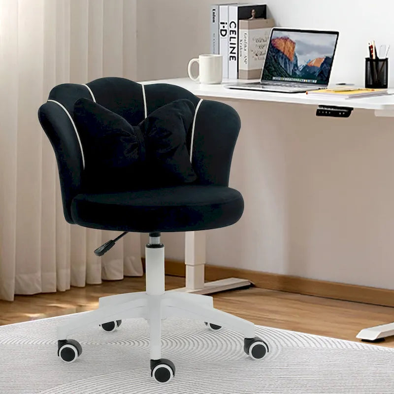 Modern Velvet Task Chair 360 Swivel Adjustable Height Office Chair