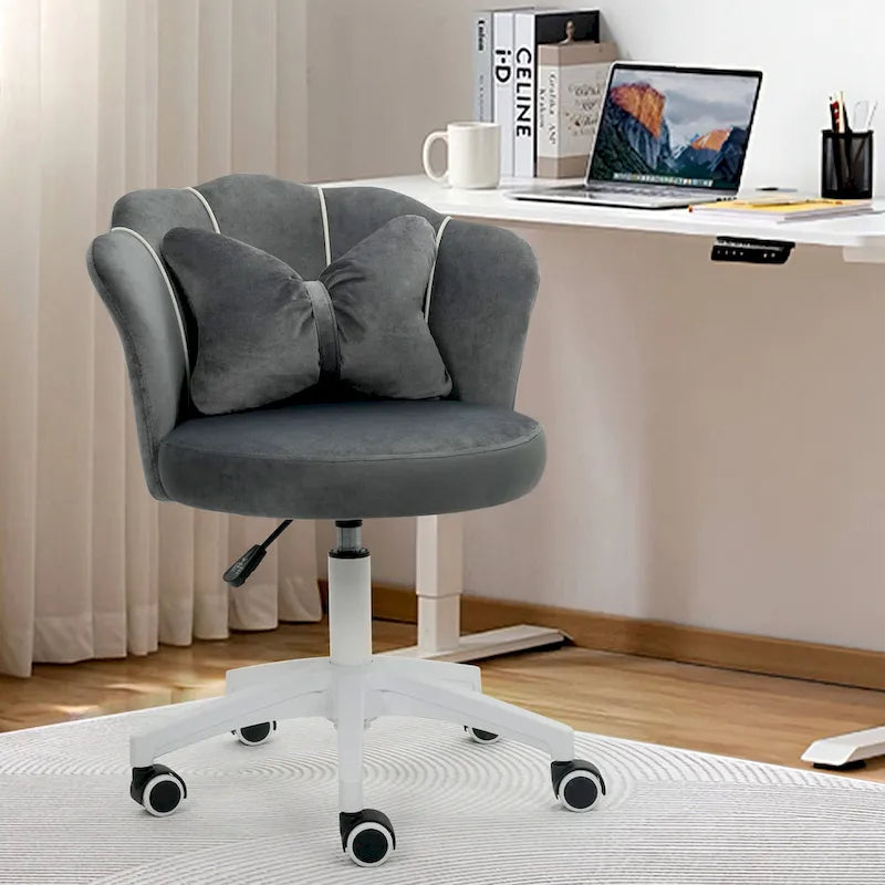 Modern Velvet Task Chair 360 Swivel Adjustable Height Office Chair