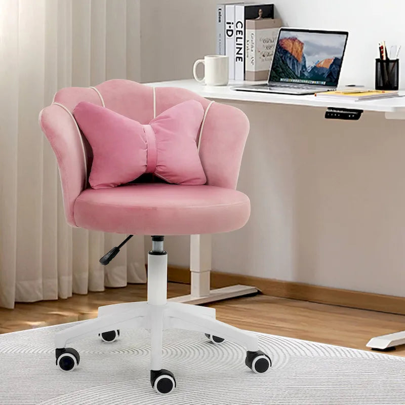 Modern Velvet Task Chair 360 Swivel Adjustable Height Office Chair