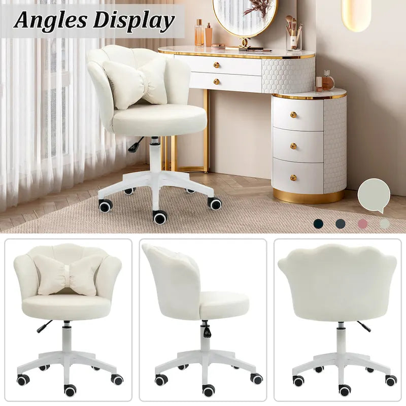 Modern Velvet Task Chair 360 Swivel Adjustable Height Office Chair