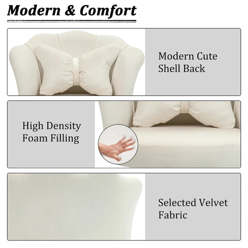 Modern Velvet Task Chair 360 Swivel Adjustable Height Office Chair
