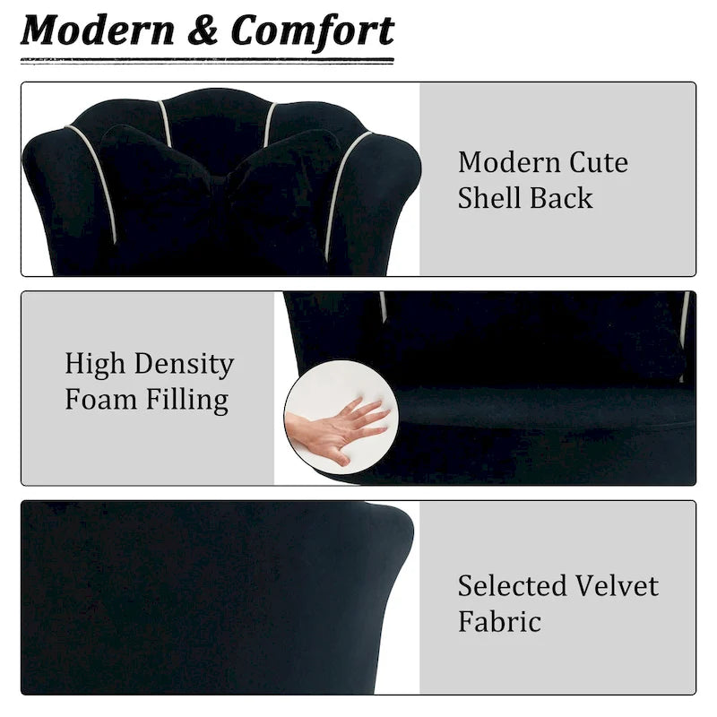 Modern Velvet Task Chair 360 Swivel Adjustable Height Office Chair