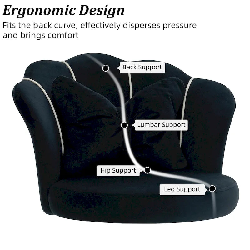 Modern Velvet Task Chair 360 Swivel Adjustable Height Office Chair