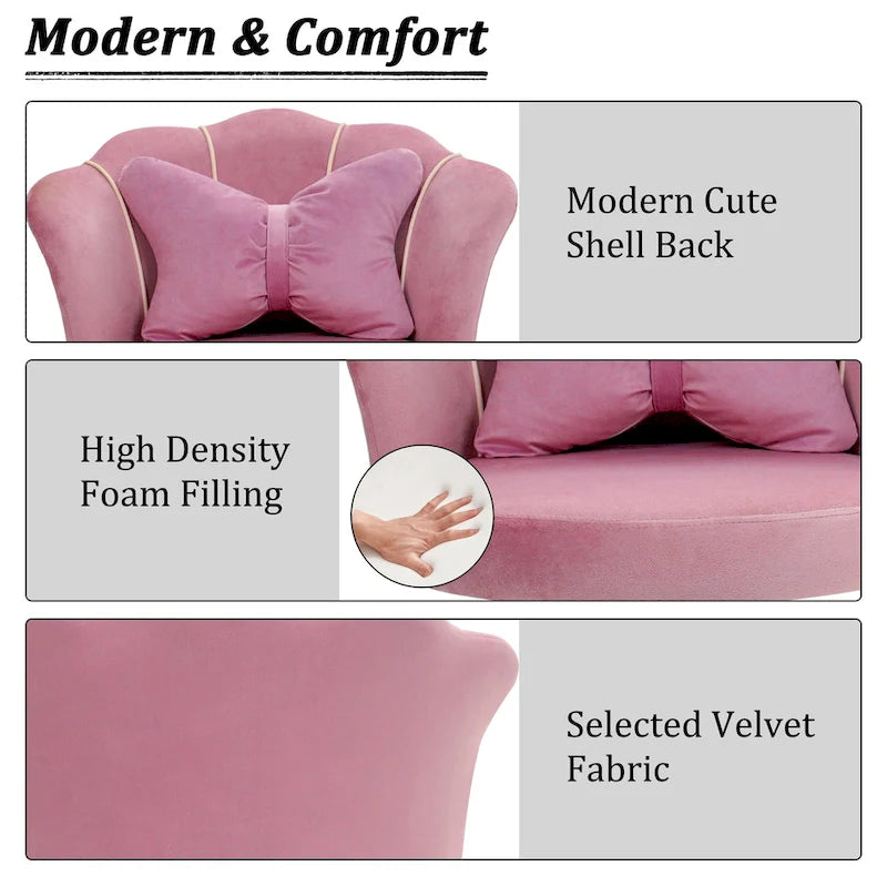 Modern Velvet Task Chair 360 Swivel Adjustable Height Office Chair