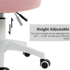 Modern Velvet Task Chair 360 Swivel Adjustable Height Office Chair