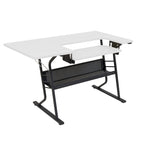 Sewing and Crafting Table, White or Maple Top