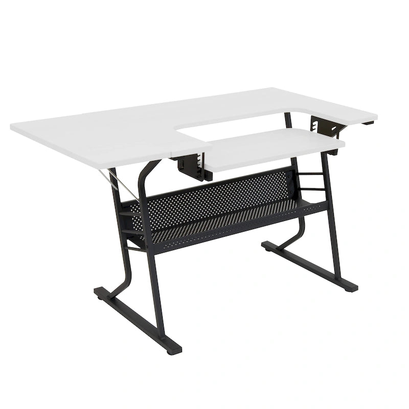 Sewing and Crafting Table, White or Maple Top