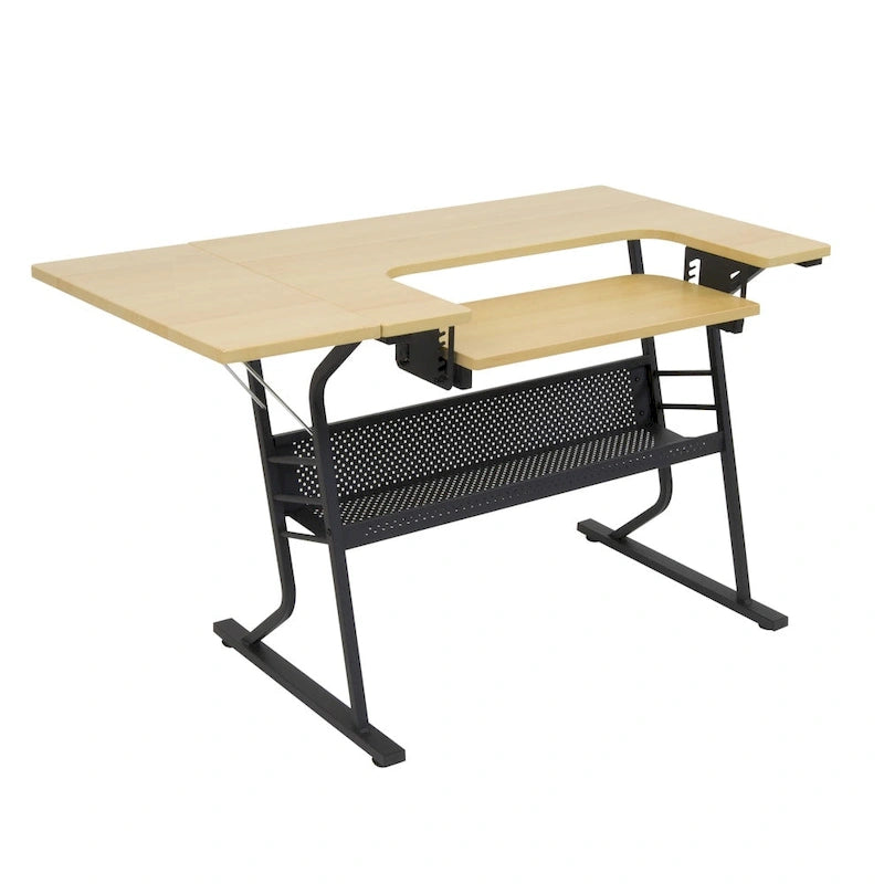 Sewing and Crafting Table, White or Maple Top