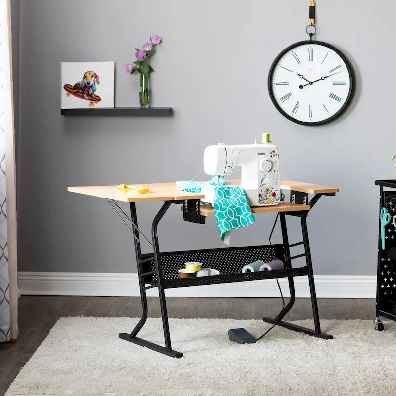  Eclipse Sewing and Crafting Table, White or Maple Top