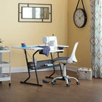 Sewing and Crafting Table, White or Maple Top