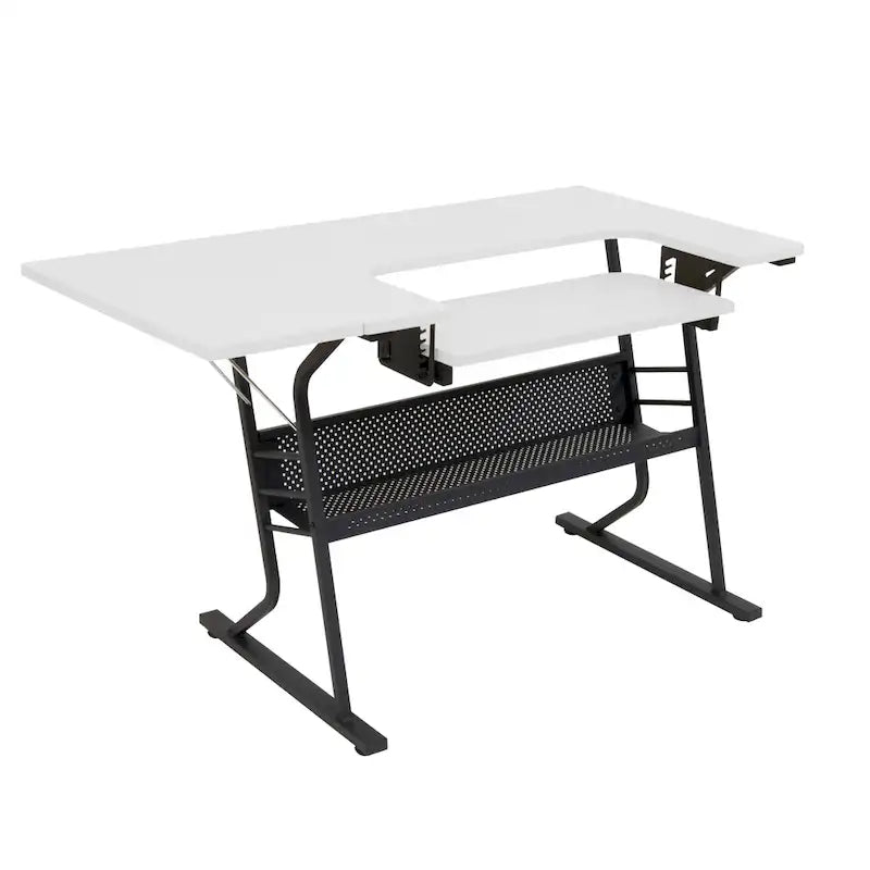 Sewing and Crafting Table, White or Maple Top