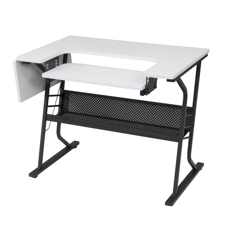 Sewing and Crafting Table, White or Maple Top