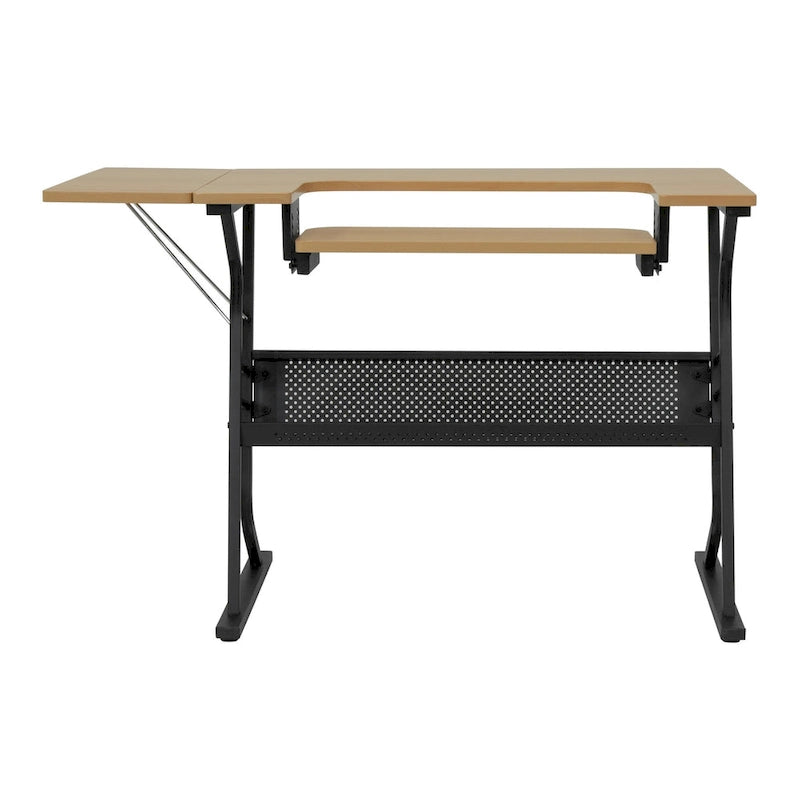 Sewing and Crafting Table, White or Maple Top