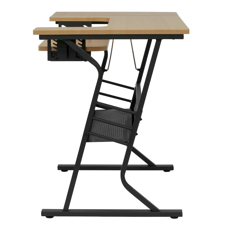 Sewing and Crafting Table, White or Maple Top