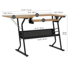 Sewing and Crafting Table, White or Maple Top