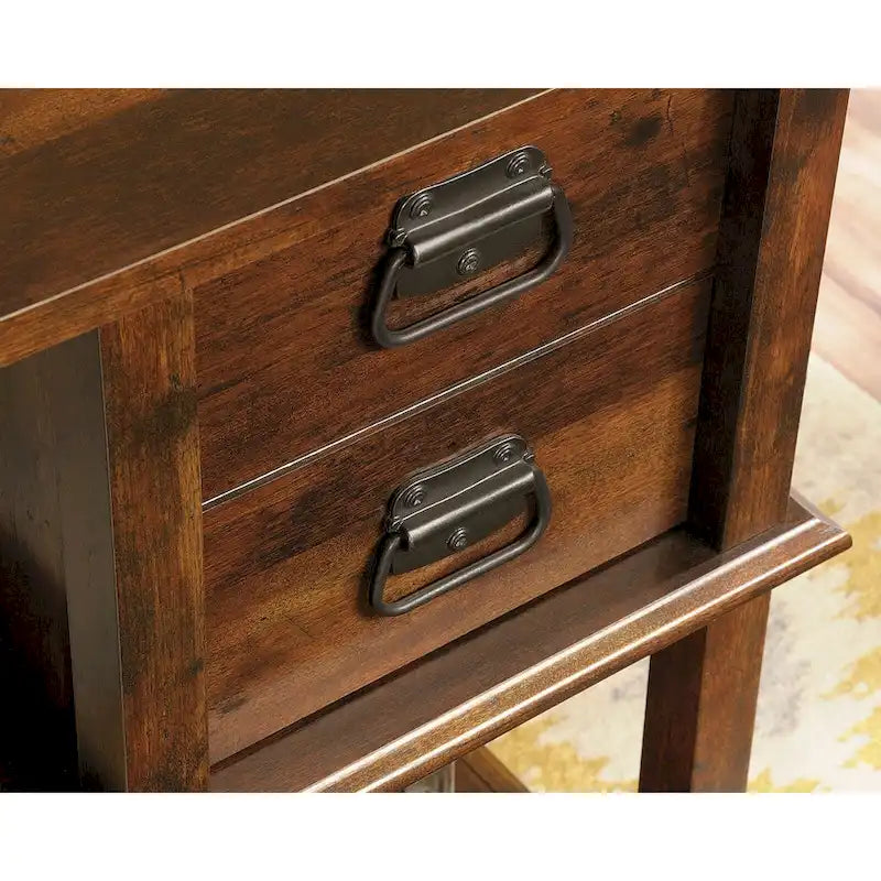 Writing Desk with Glacier Oak Finish and 2 Drawers